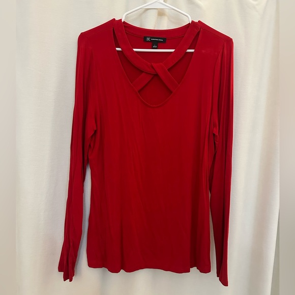 I.N.C. Women's Red Long Sleeve Top - Picture 1 of 4